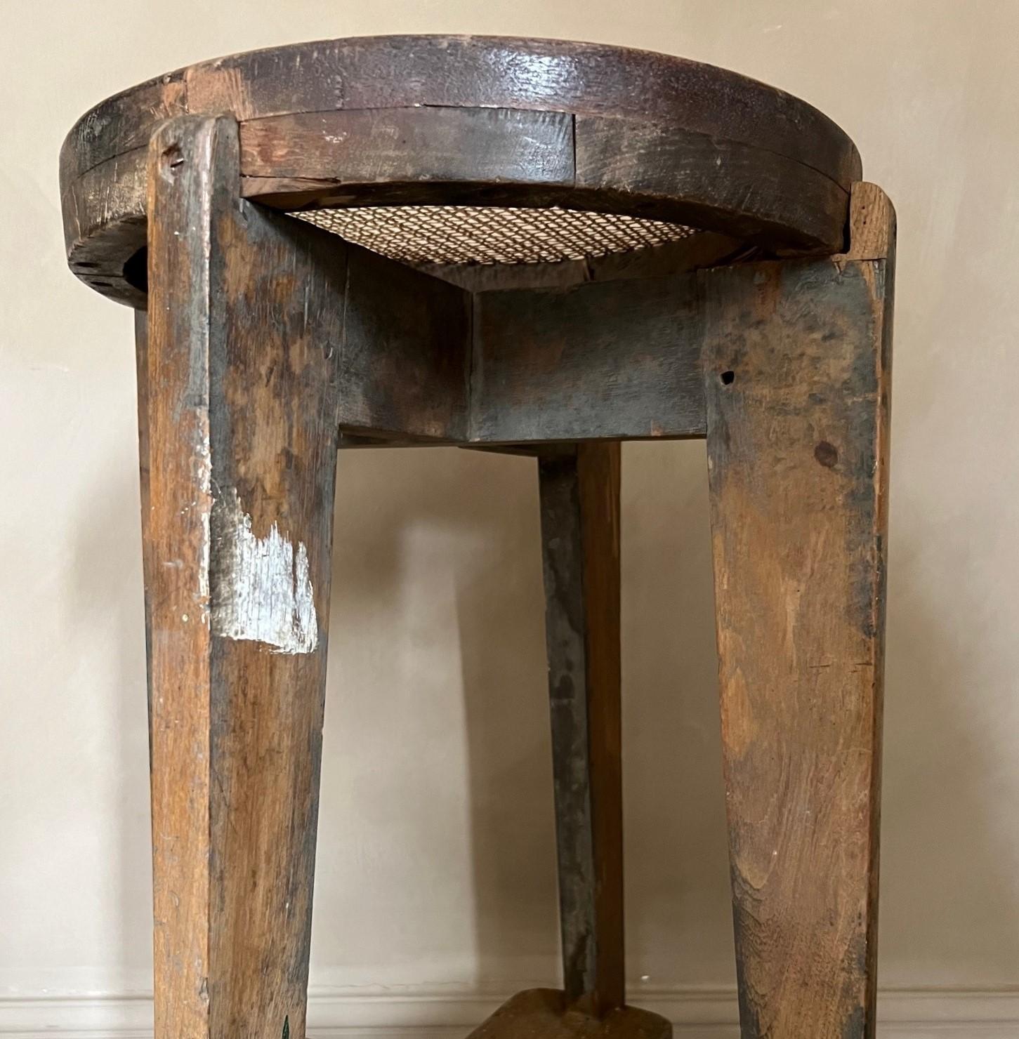 Pierre Jeanneret Chandigarh high stool with canework PJ-011001 For Sale 2