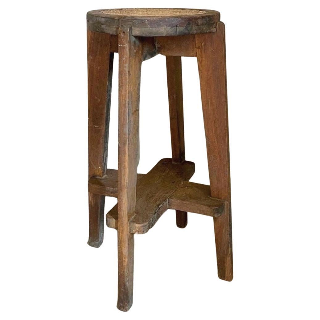 Pierre Jeanneret Chandigarh high stool with canework PJ-011001