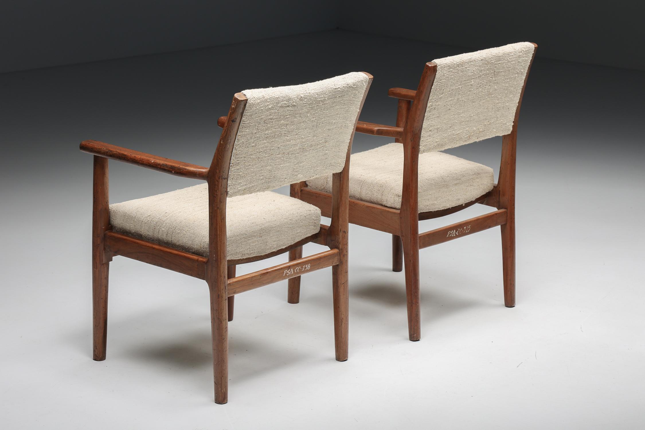 Pierre Jeanneret Chandigarh PSA-CC°315/166 Sessel, Chandigarh, 1950er Jahre (Moderne der Mitte des Jahrhunderts) im Angebot