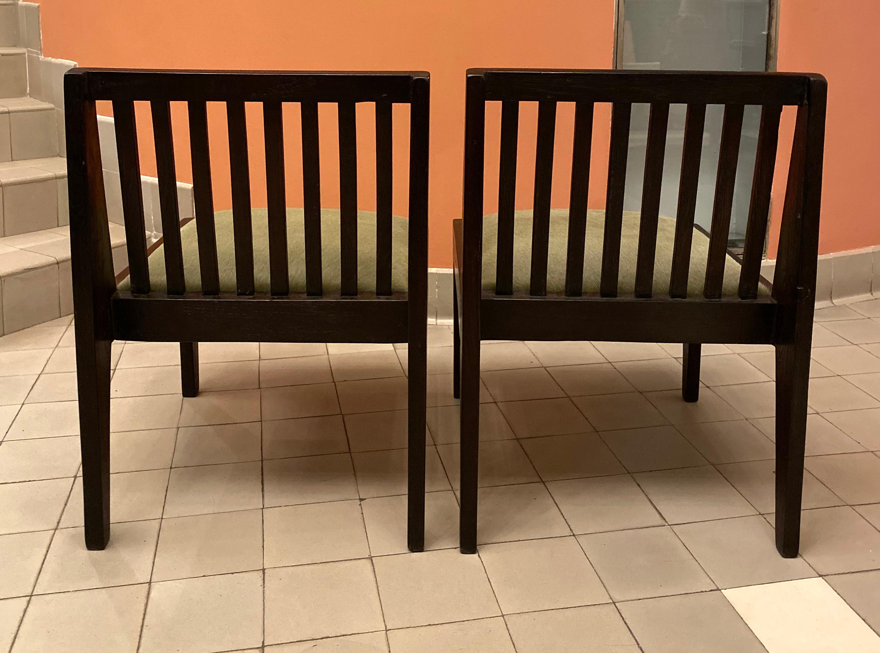 Pierre Jeanneret, Chauffeuses, Pair In Good Condition For Sale In Paris, FR
