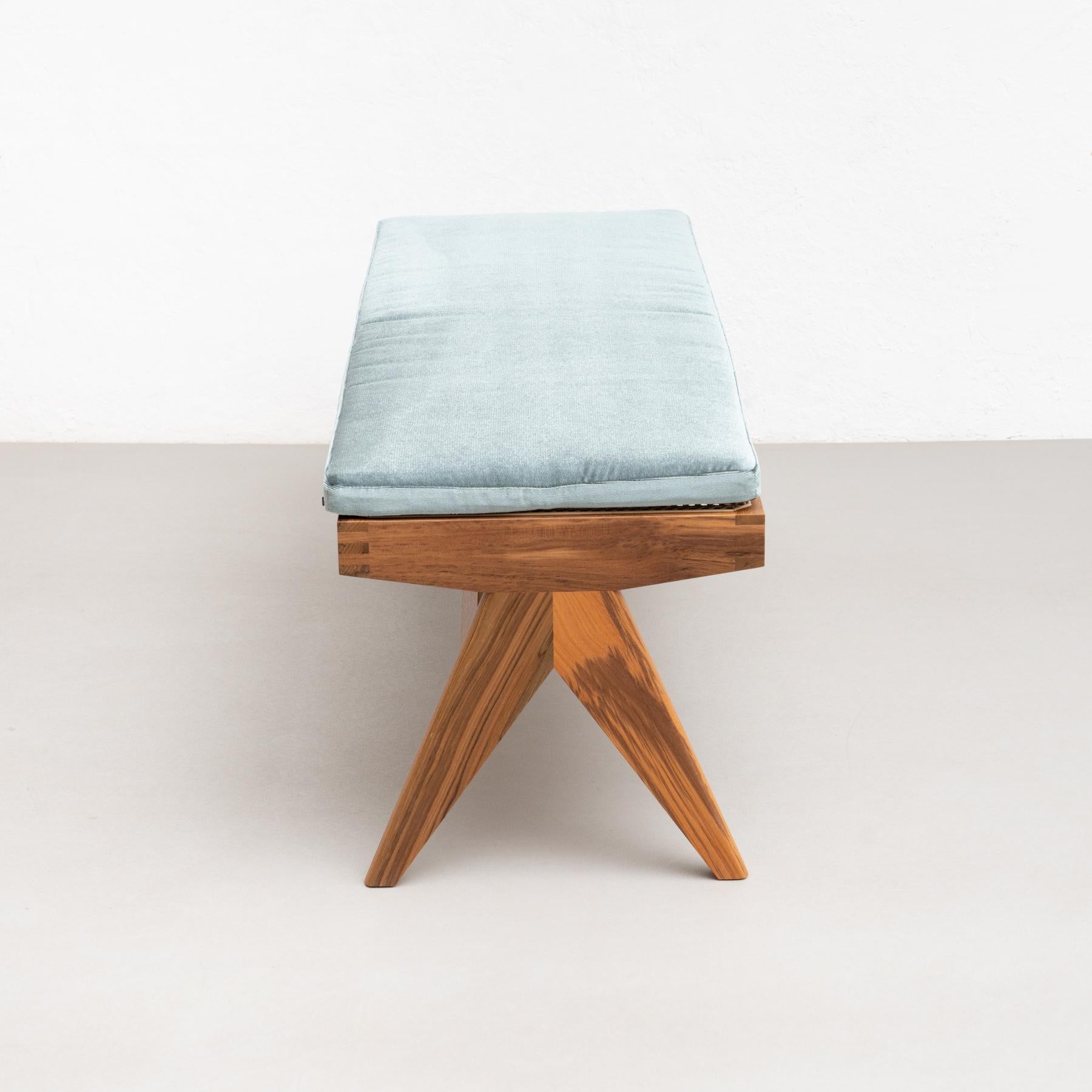 Pierre Jeanneret Civil Bench, Wood and Woven Viennese Cane by Cassina In New Condition For Sale In Barcelona, Barcelona