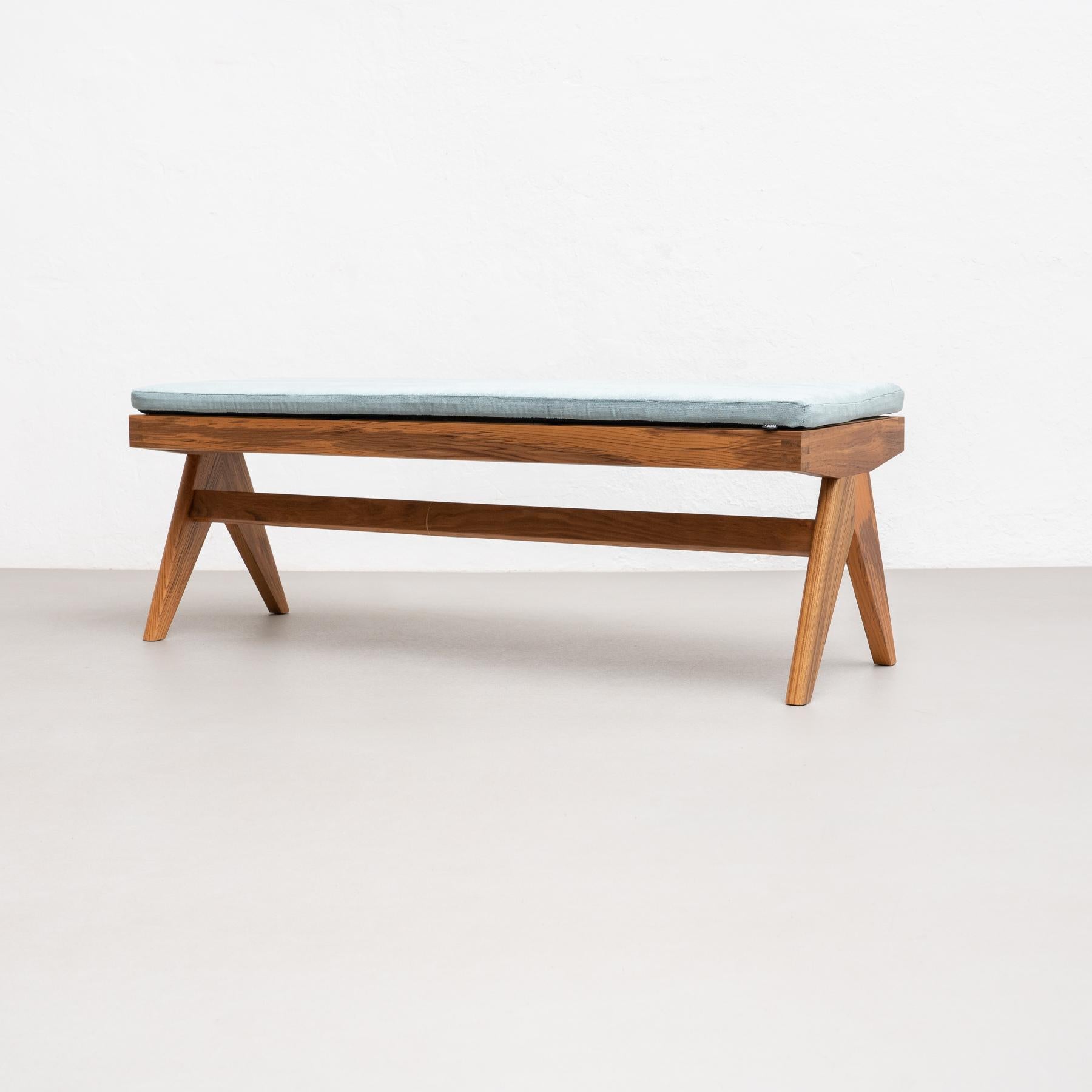 Pierre Jeanneret Civil Bench, Wood and Woven Viennese Cane by Cassina 5