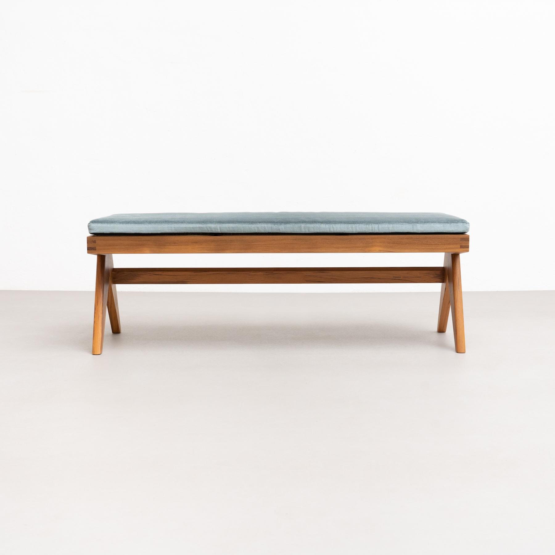 Pierre Jeanneret Civil Bench, Wood and Woven Viennese Cane by Cassina 7