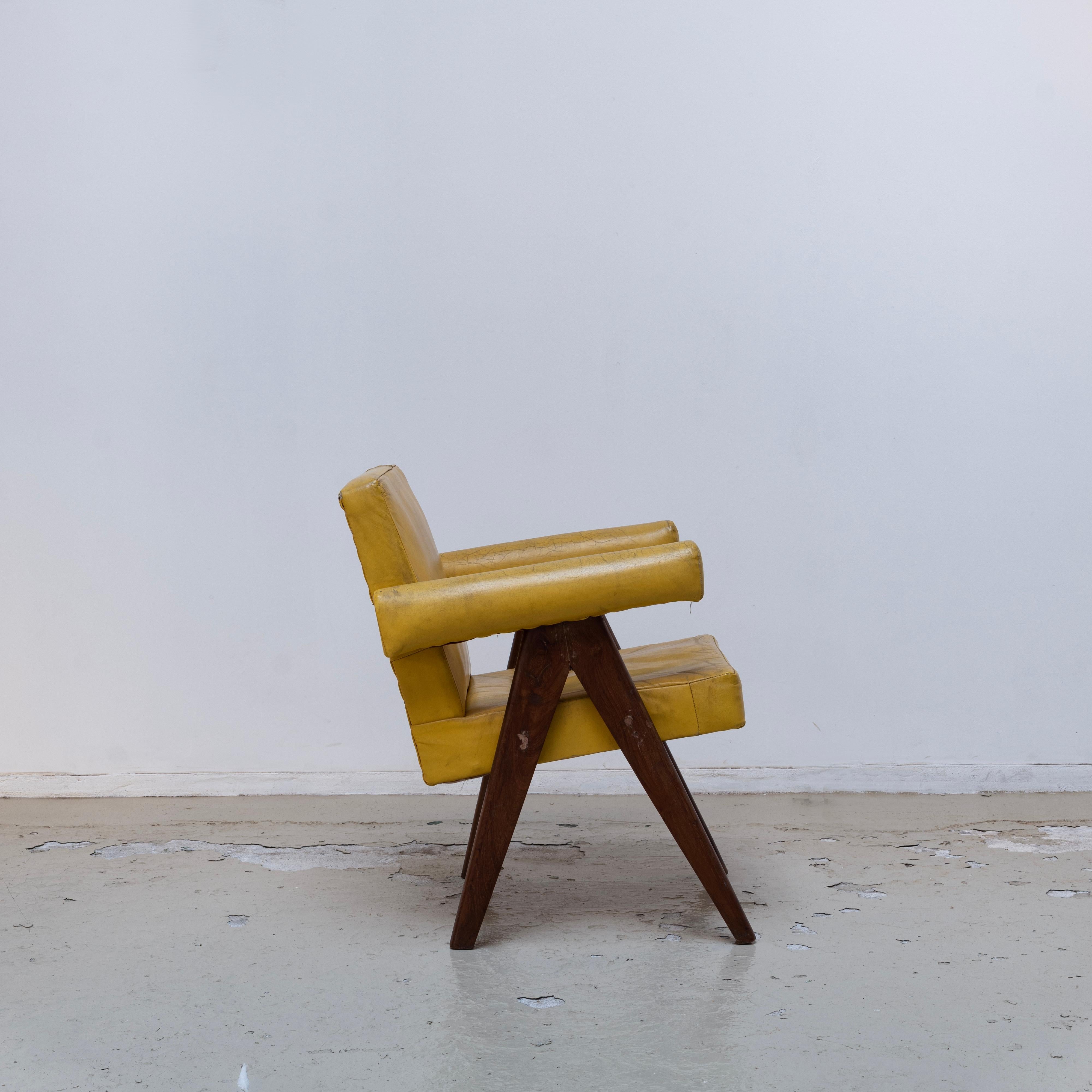 Pierre Jeanneret , Committee Chair  for Chandigarh, Teak , 1950s In Fair Condition In Edogawa-ku Tokyo, JP