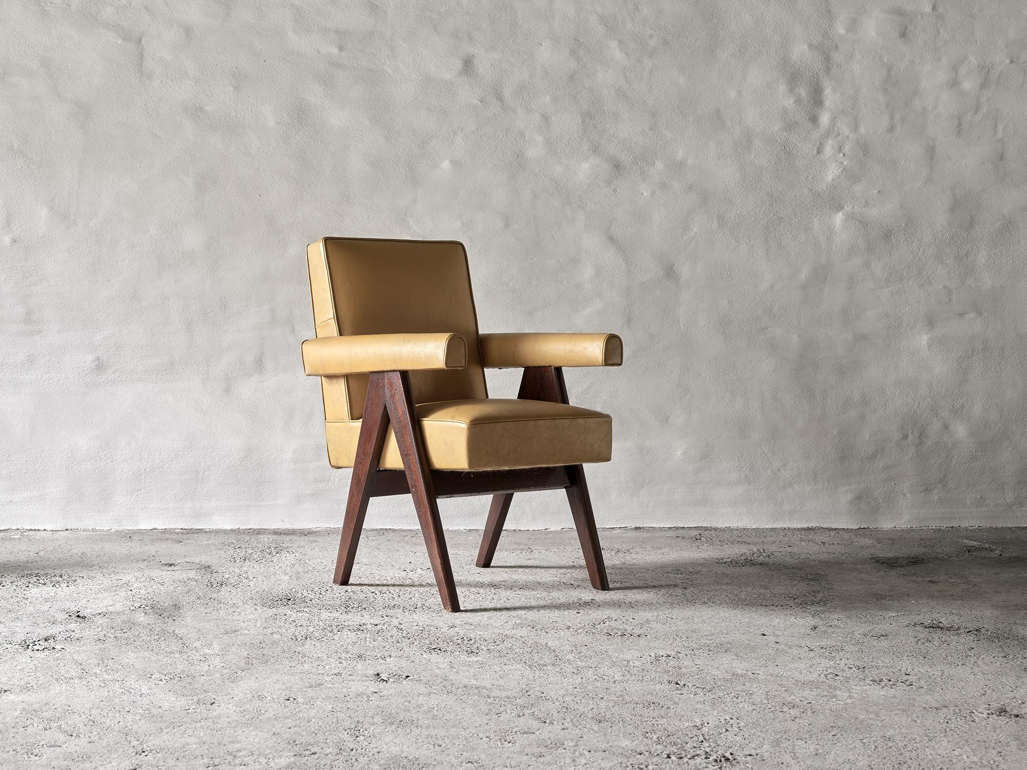 Indian Pierre Jeanneret Committee Chair Model No. PJ-SI-30-A For Sale