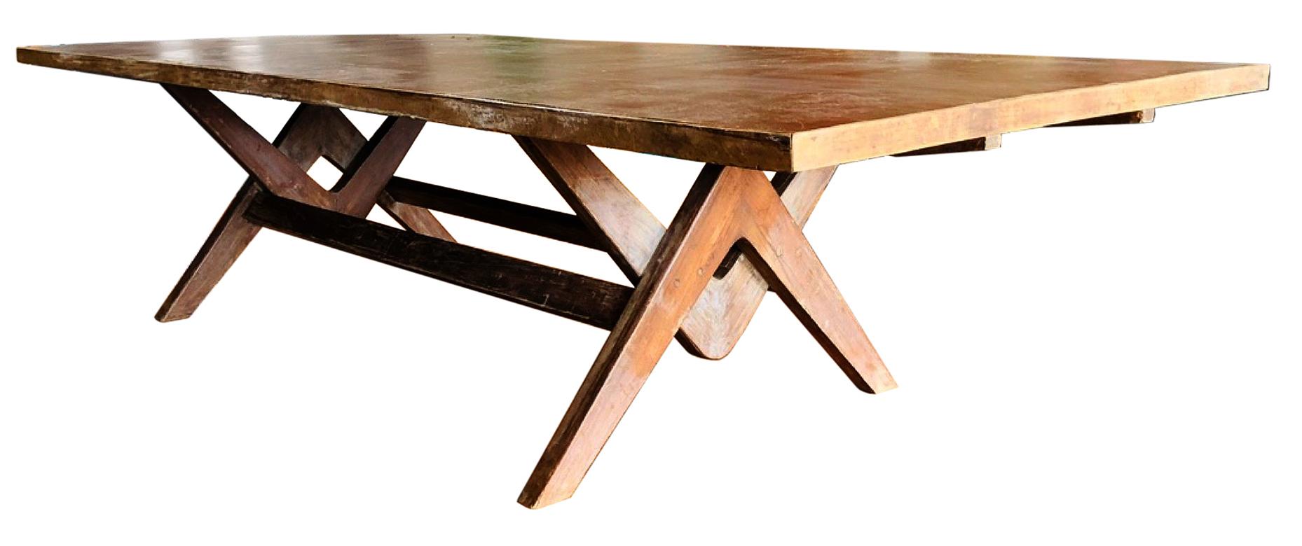 A truly rare find. A 10' long committee table for the Chandigarh project designed by Pierre Jeanneret.
This example is solid teak construction. A completely untouched and correct example.
An exceptionally important piece of design History.