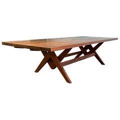 Tavolo da comitato Pierre Jeanneret in teak massiccio