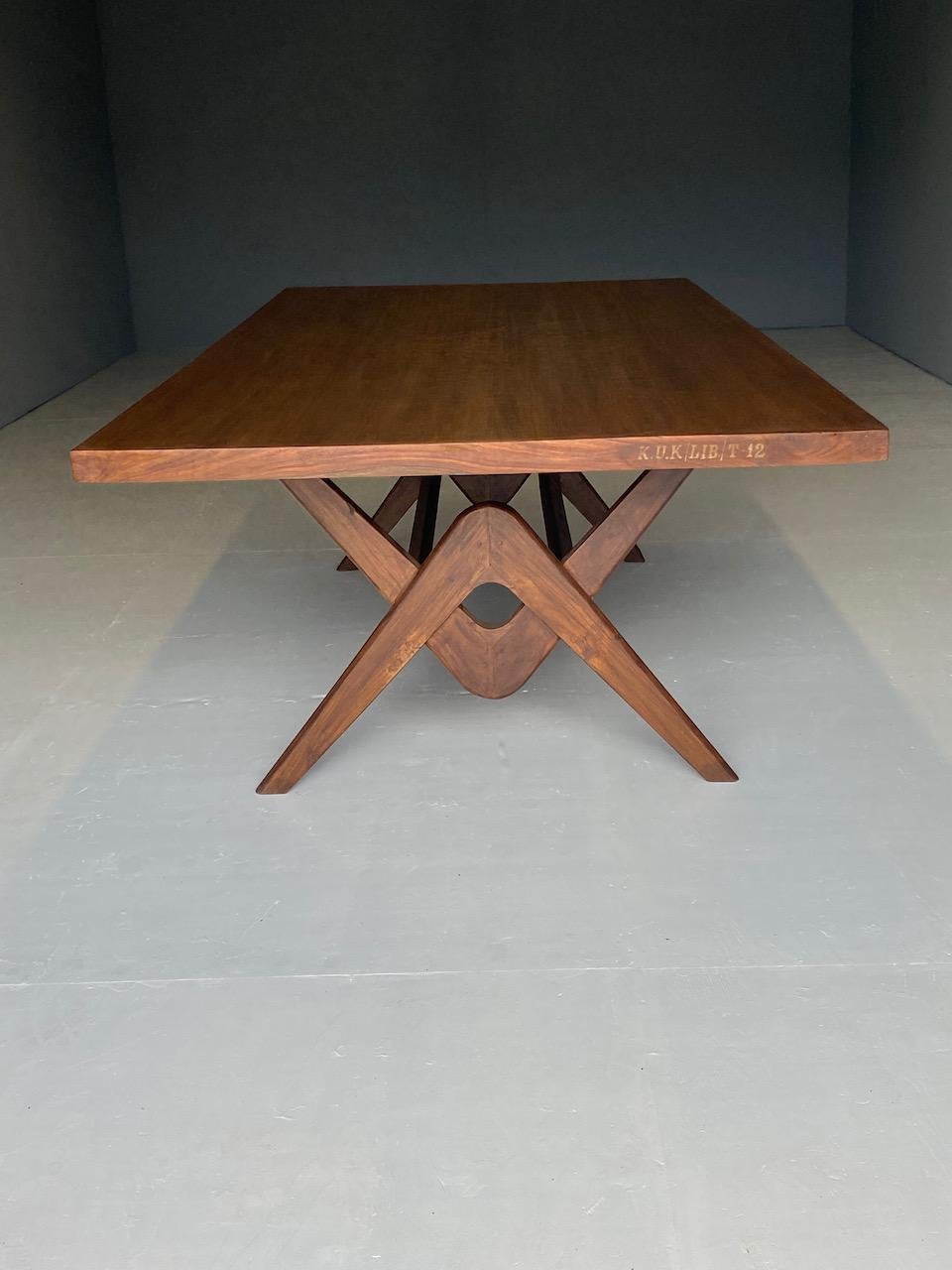 Indian Pierre Jeanneret Committee Table in Teak Chandigarh India Circa 1963-64