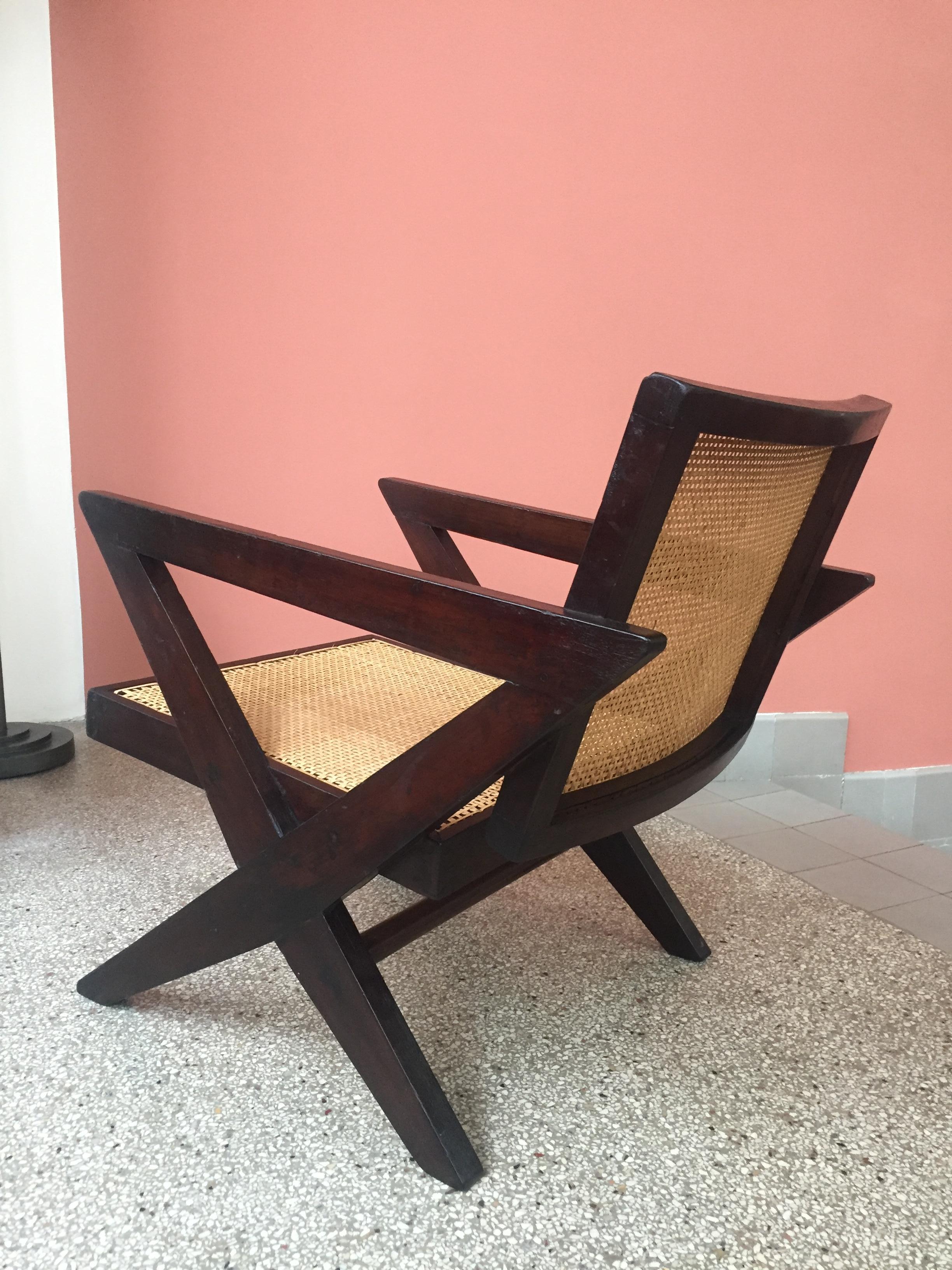 Indian Pierre Jeanneret, Cross Easy Chair, circa 1956