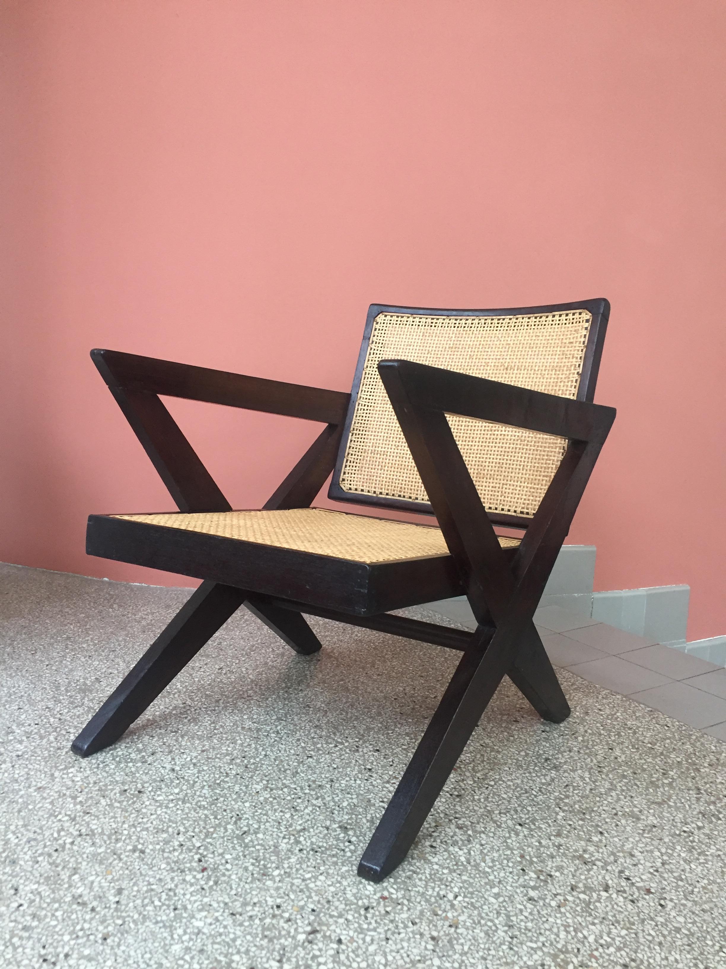 Mid-20th Century Pierre Jeanneret, Cross Easy Chair, circa 1956