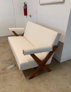 Pierre Jeanneret Cross-Frame Upholstered Sofa