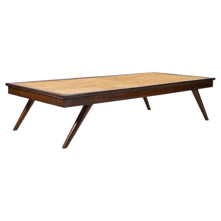 Pierre Jeanneret, Daybed, Chandigarh, 1960, PJL09A, Teakwood, Cane