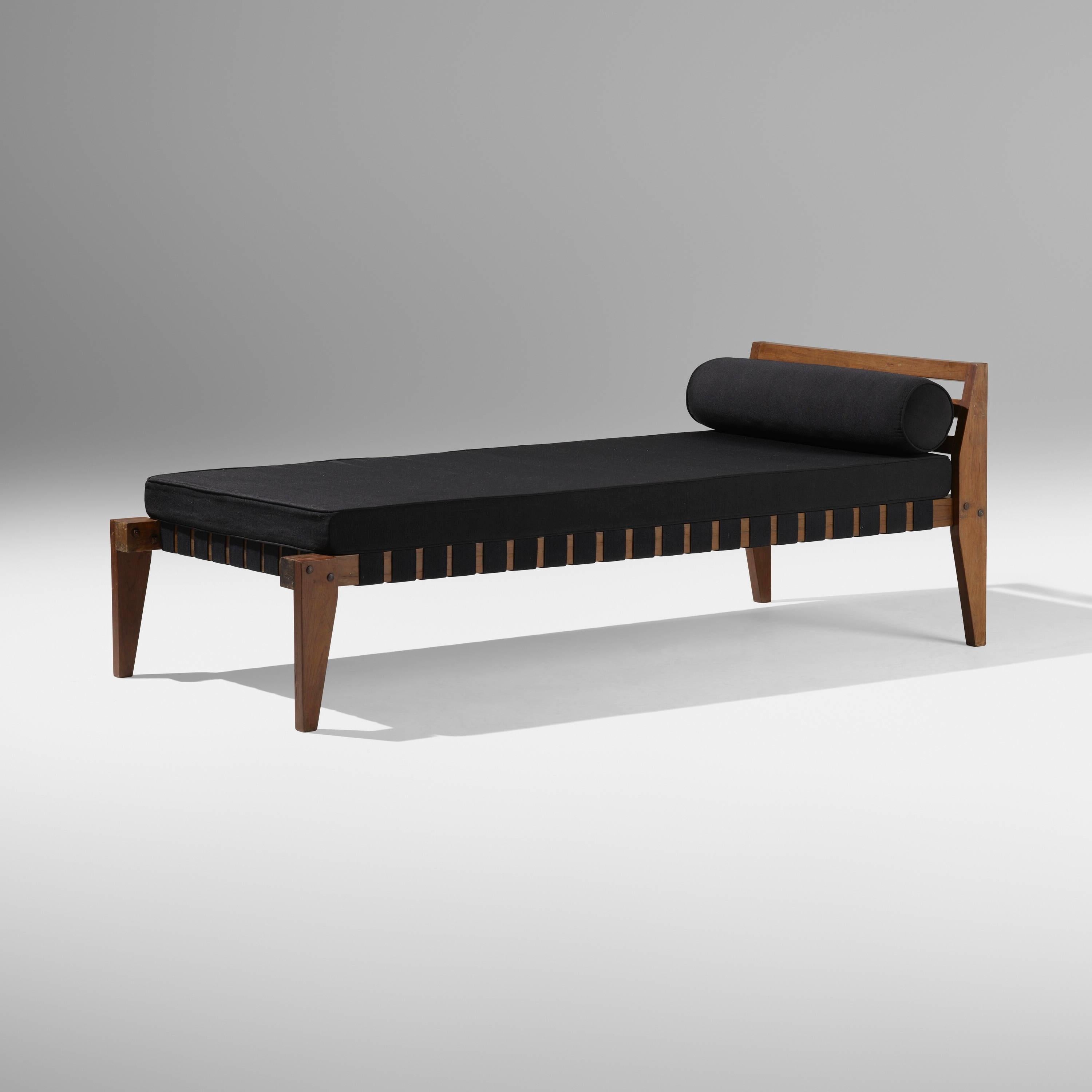 Upholstery Pierre Jeanneret Daybed from Chandigarh Authentic Mid-Century Modern For Sale