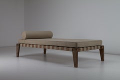 Pierre Jeanneret, Demountable Daybed, Teak & Linen, Chandigarh, India c 1955/56
