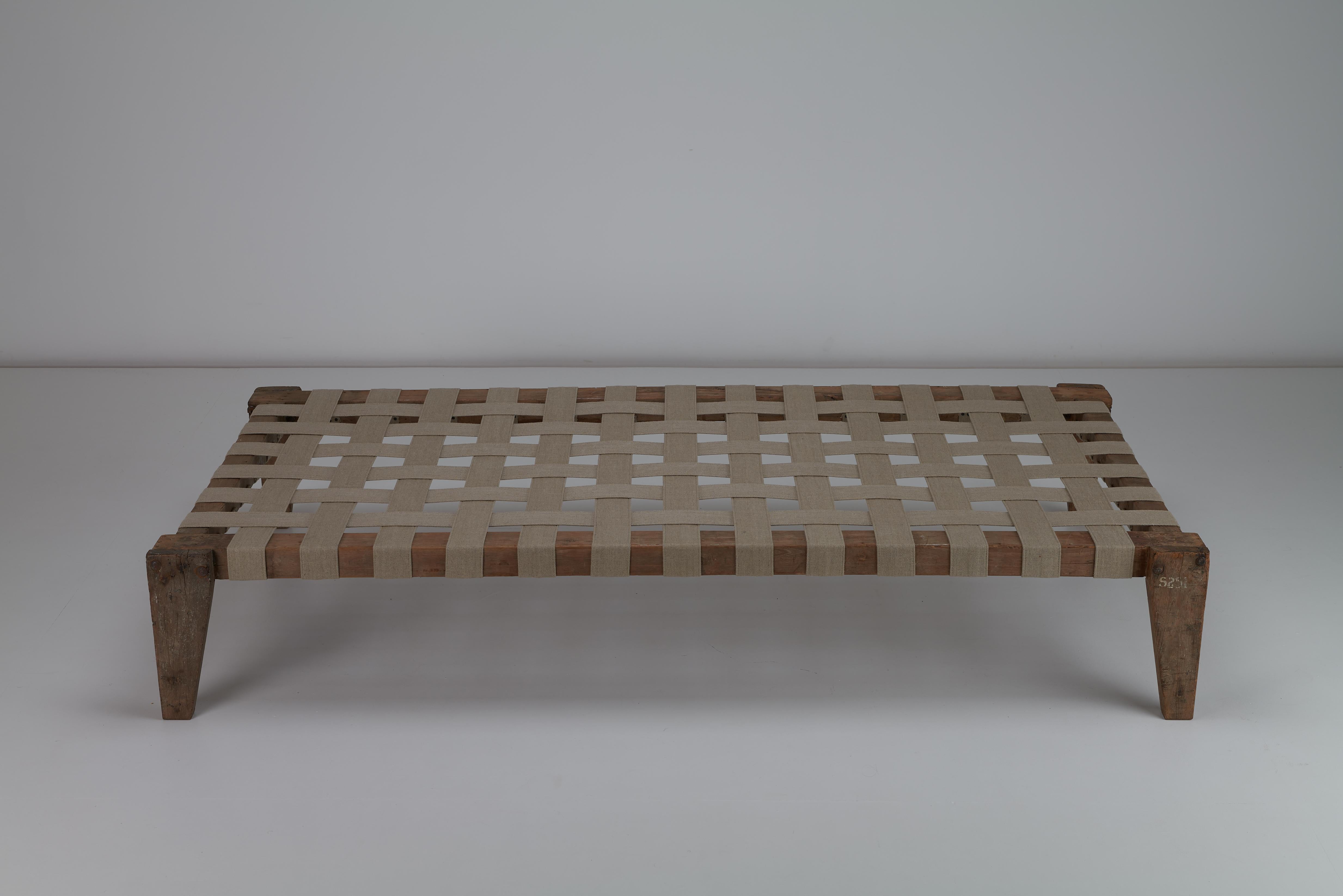 Pierre Jeanneret, Demountable Daybed, Teak & Linen, Chandigarh, India c 1955/56 1