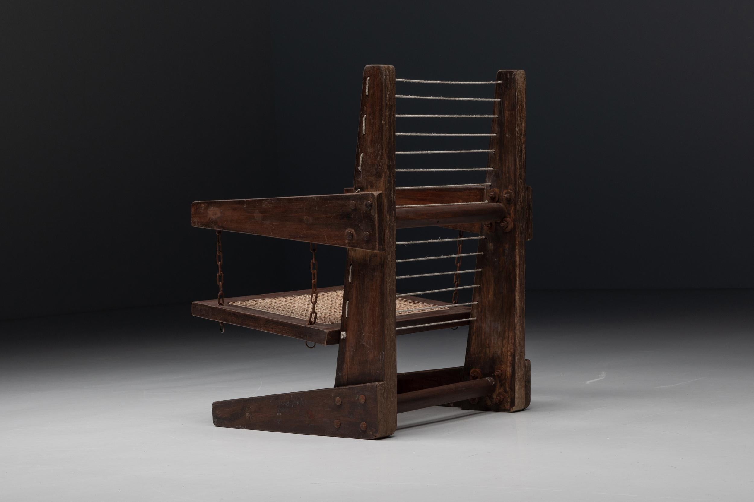 Late 20th Century Pierre Jeanneret Demountable PJ-010615 Hanging Armchair, Chandigarh, 1953