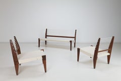 Pierre Jeanneret Demountable Rope Chairs & Sofa Set, 1953, Chandigarh India