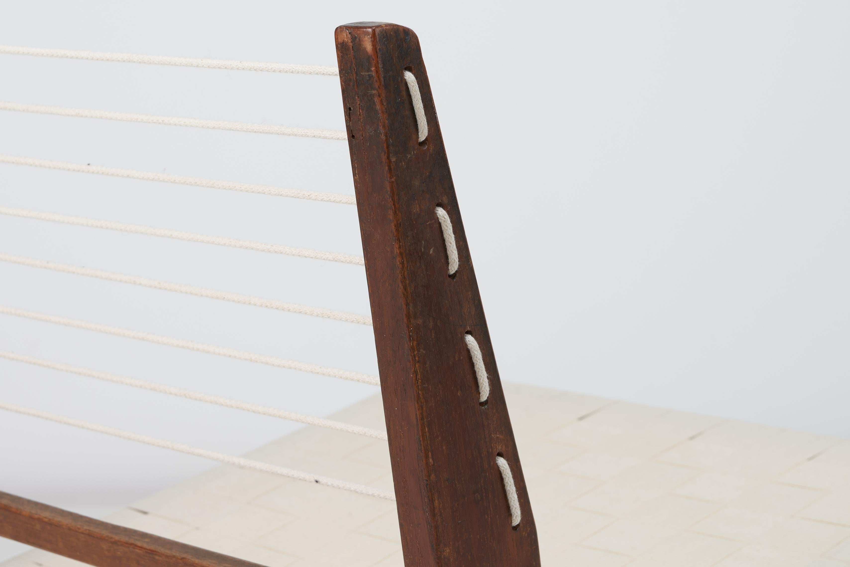 Cotone Set di sedie e divani in corda smontabile di Pierre Jeanneret, 1953, Chandigarh India in vendita