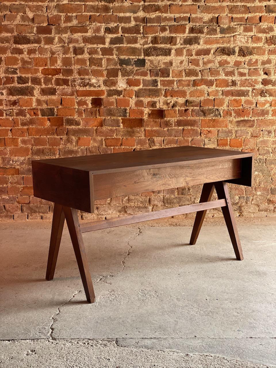 Cane Pierre Jeanneret Desk and Chair, College of Architecture, Chandigarh, circa 1955