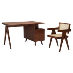 Pierre Jeanneret Desk and Office Chair from Chandigarh