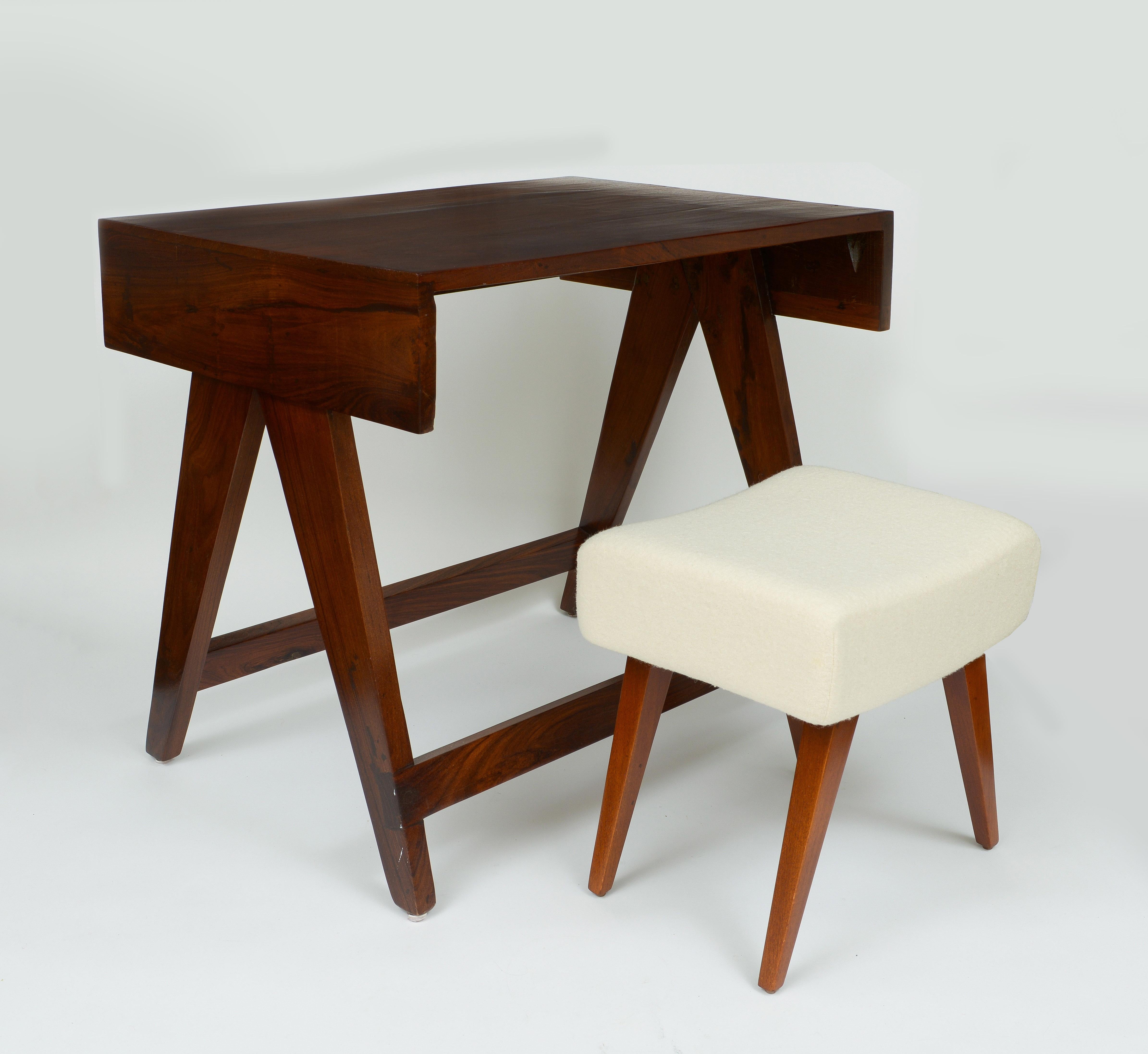Pierre Jeanneret Desk and Stool from the city of Chandigarh, India 1950 - 1959 For Sale
