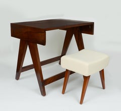 Pierre Jeanneret Desk and Stool from the city of Chandigarh, India 1950 - 1959