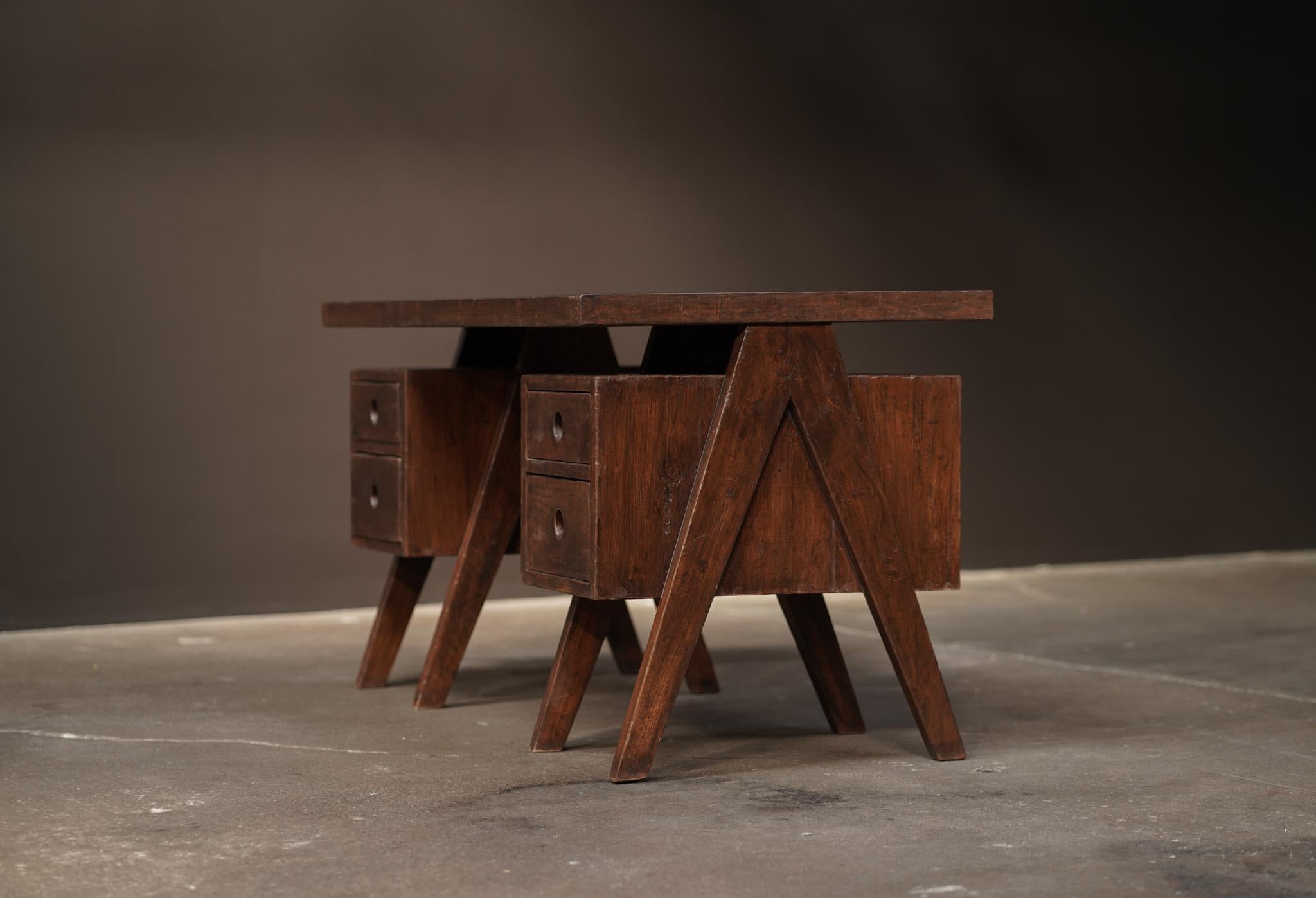 Indian Pierre Jeanneret Desk from Chandigarh For Sale