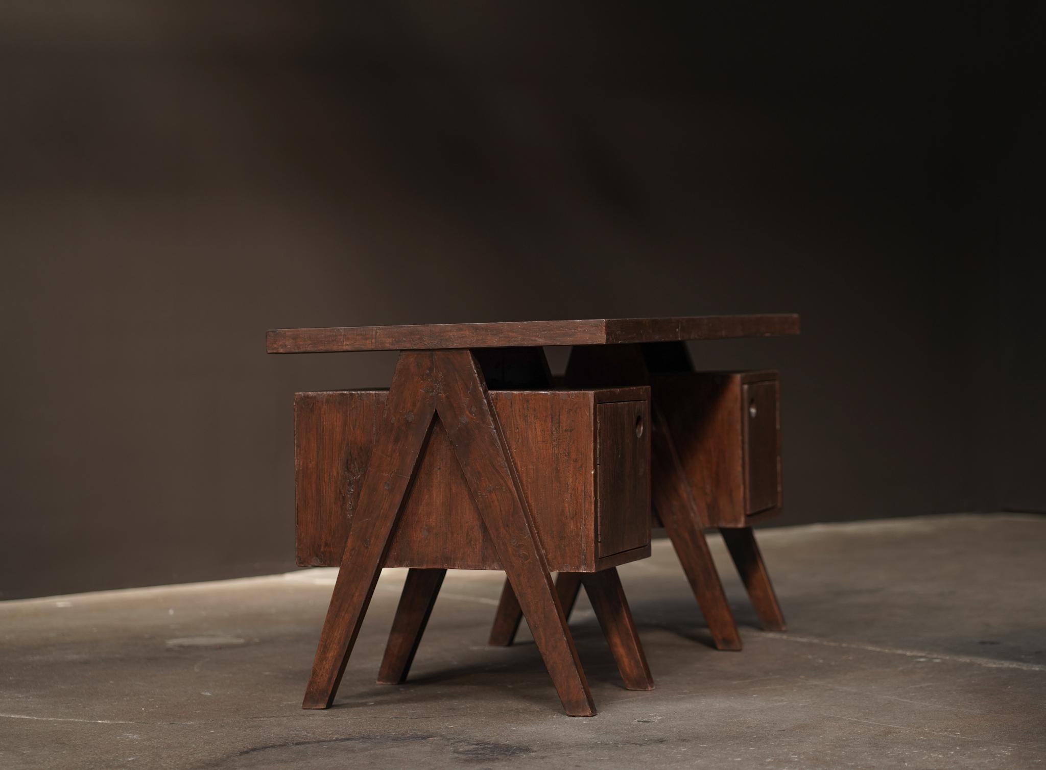 Pierre Jeanneret Desk from Chandigarh In Good Condition For Sale In Los Angeles, CA