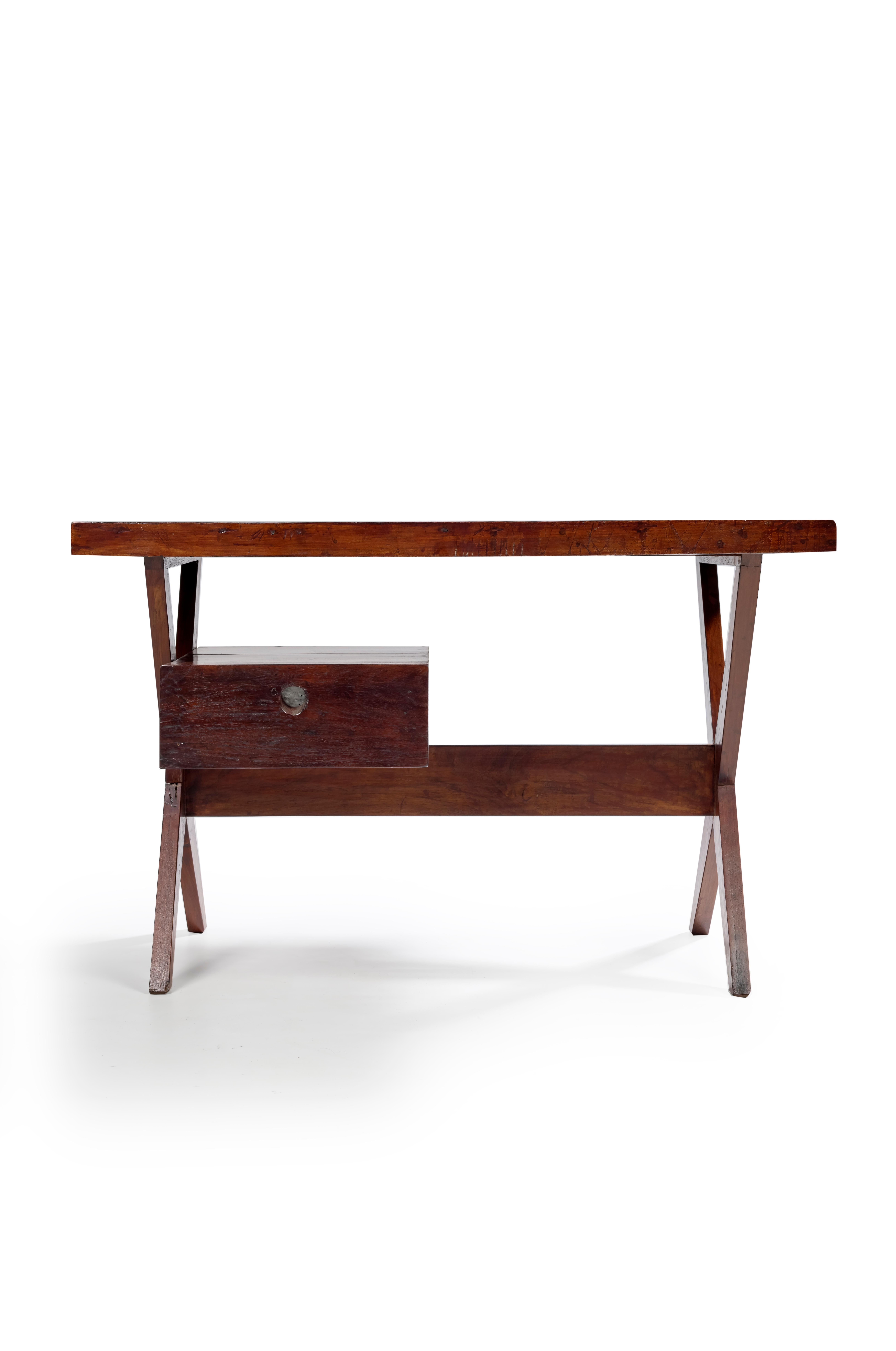 Pierre Jeanneret PJ-SI-33-B, circa 1960
Desk
Solid and plywood teak.
Provenance : Chandigarh, India.

Important: Vintage collector's item for sale with guaranteed authenticity.