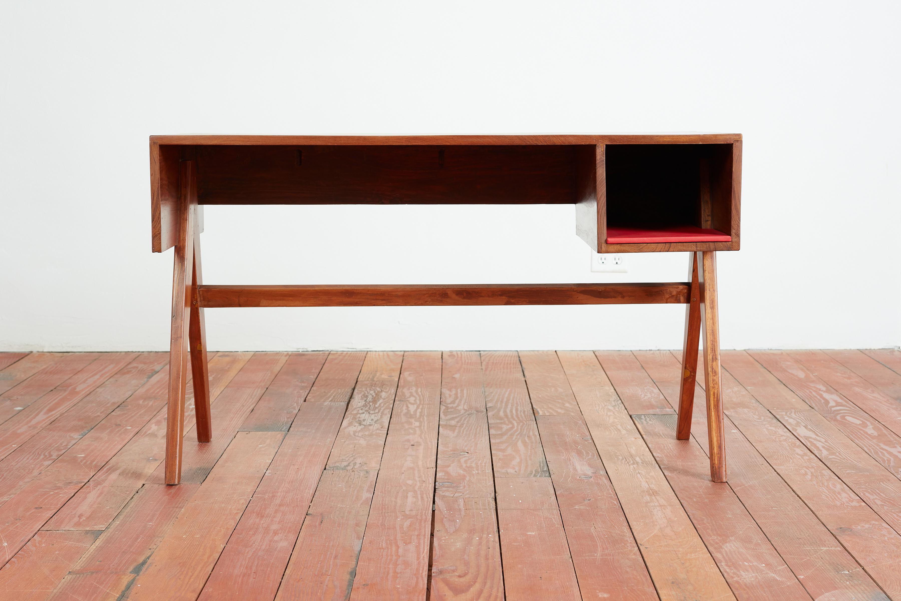 Pierre Jeanneret Desk & Stool  In Good Condition For Sale In Beverly Hills, CA