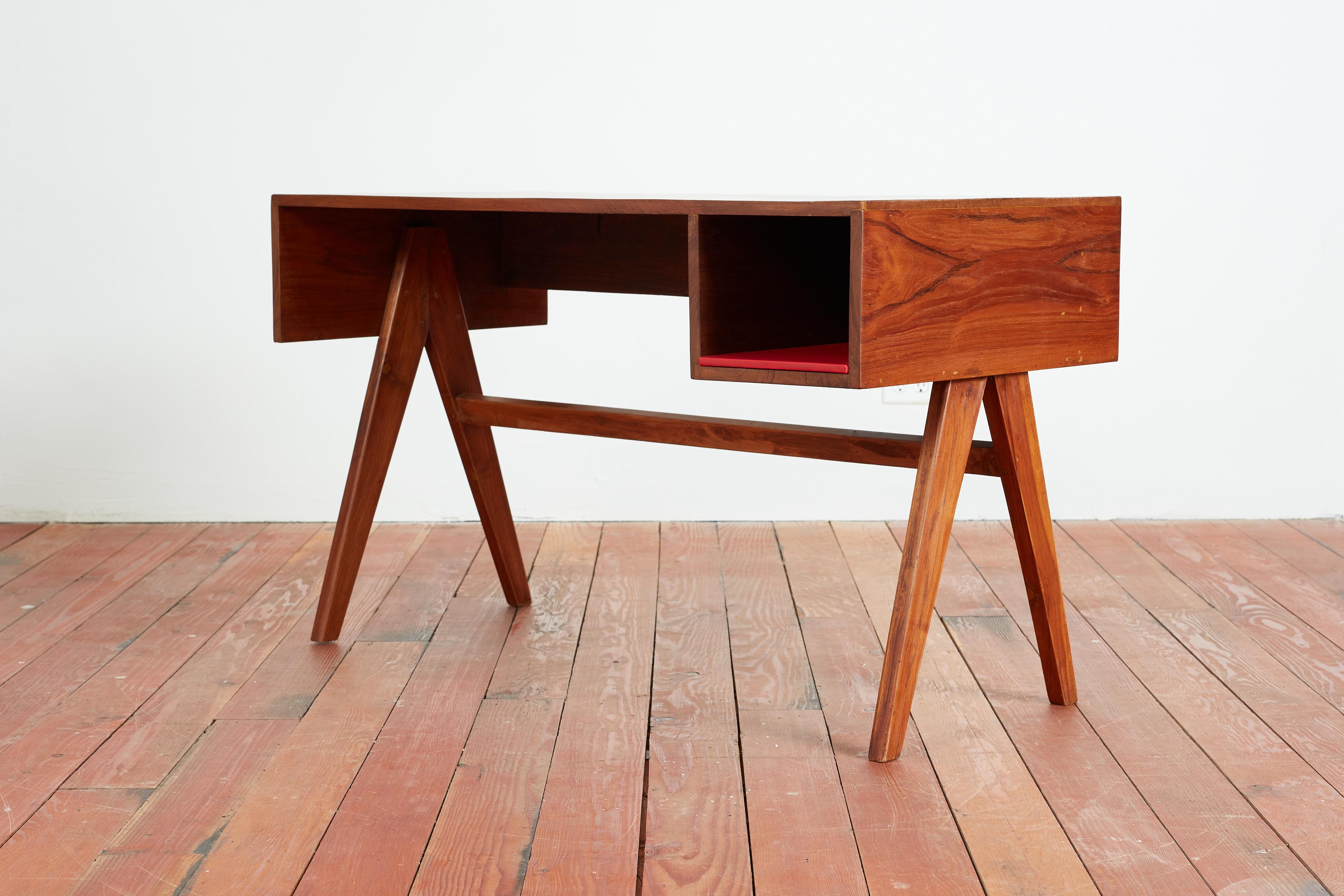 Mid-20th Century Pierre Jeanneret Desk & Stool  For Sale