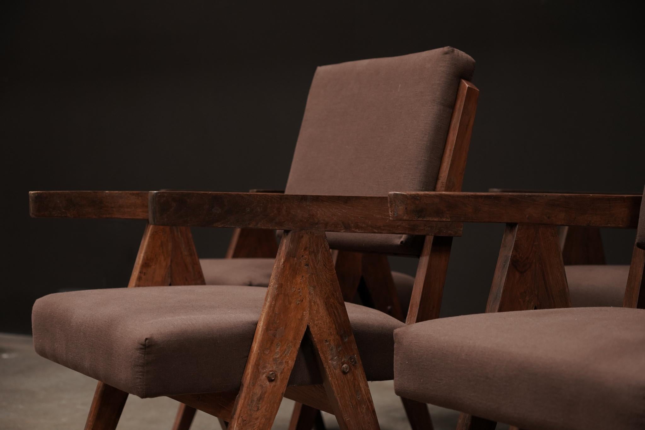 Pierre Jeanneret Dining Arm Chairs, Set of 10 1