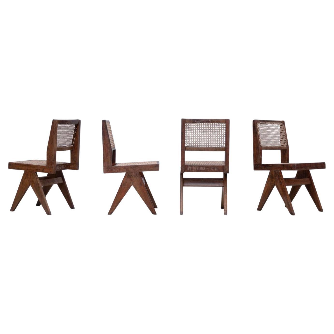 Pierre Jeanneret , Dining Chair for Chandigarh, Teak , 1962s , set of 4