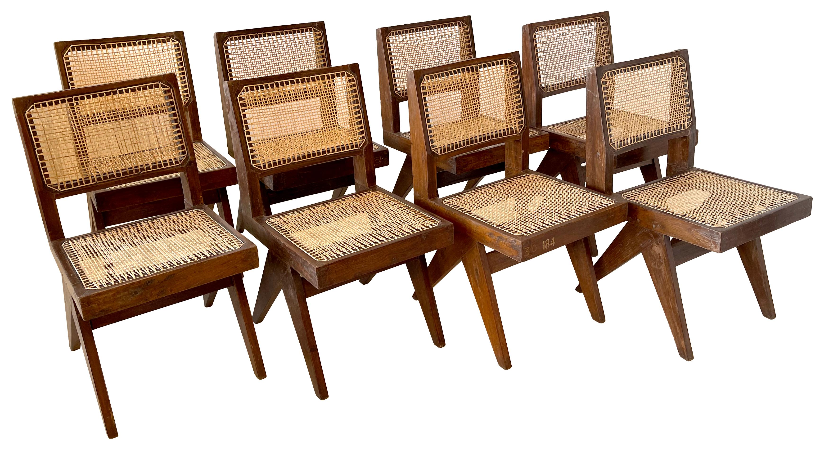 Mid-Century Modern Pierre Jeanneret Dining Chairs in Teak For Sale