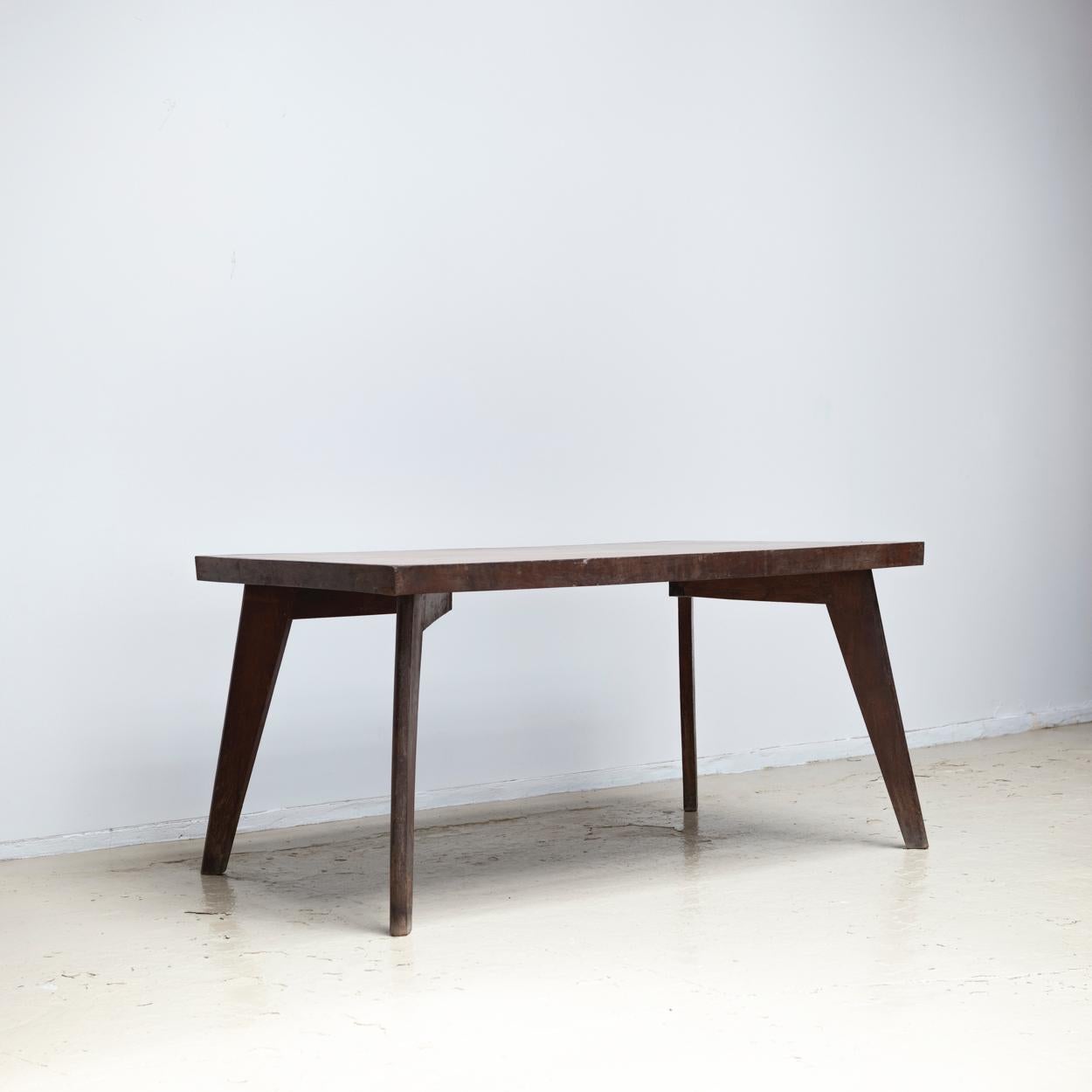 Pierre Jeanneret dining table designed for the Administration Building & Secretariat.
Circa 1963.

Provenance: Secretariat building, Chandigarh, India