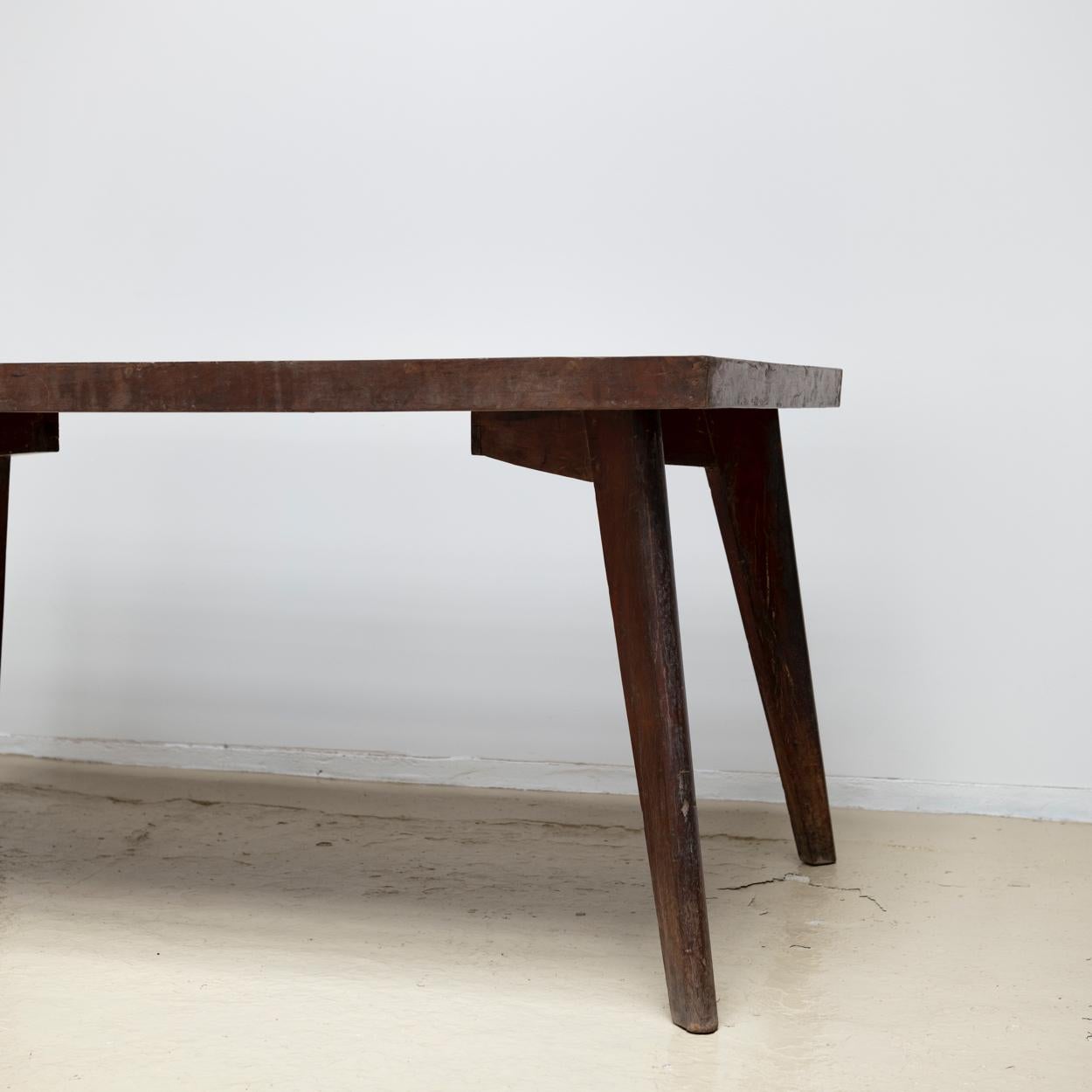 Pierre Jeanneret Dining Table, Chandigarh, Circa 1960s In Good Condition In Edogawa-ku Tokyo, JP