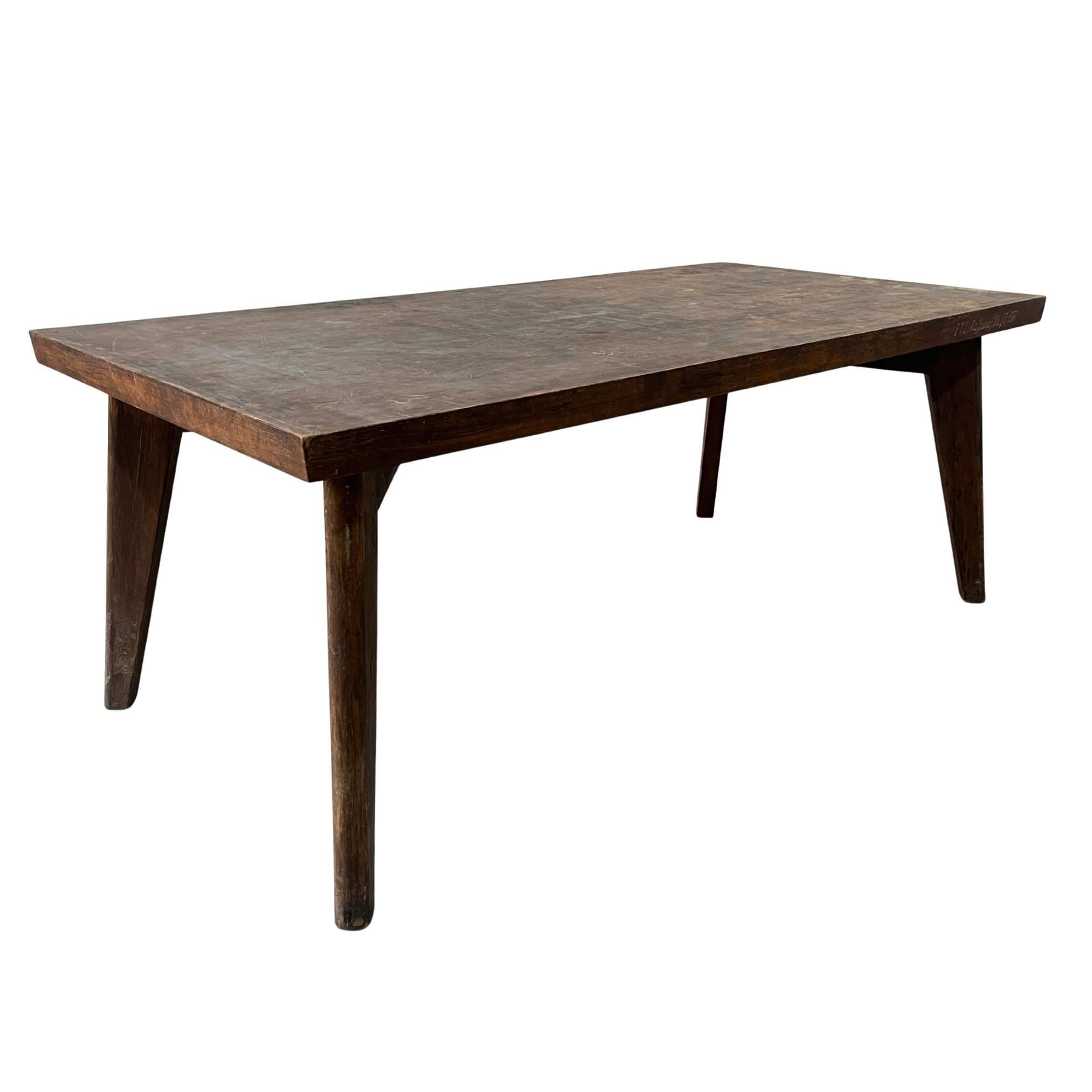 Mid-Century moderno Tavolo da pranzo Pierre Jeanneret PJ-TA-01-A, Chandigarh, 1960-61 in vendita