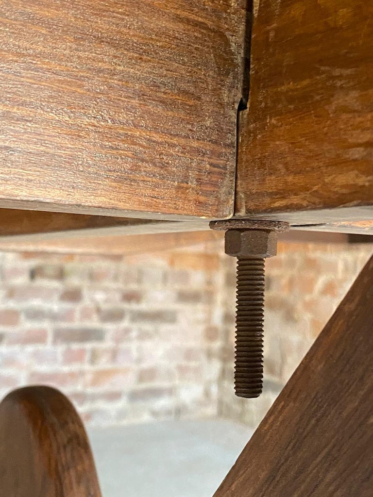 Pierre Jeanneret Dining Table and Twelve Chairs Teak Chandigarh, circa 19634 at 1stDibs