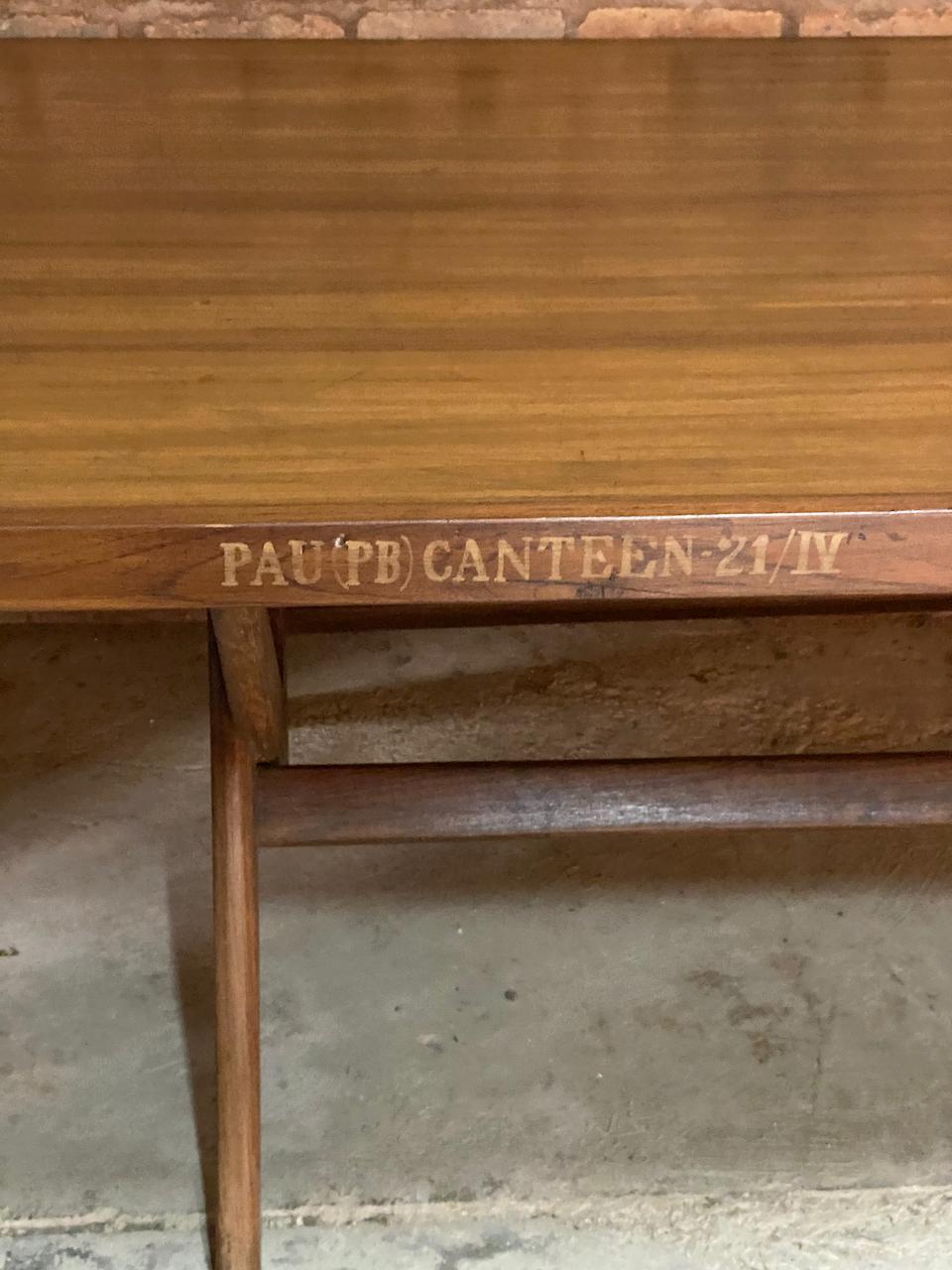 Indian Pierre Jeanneret Dining Table & Twelve Chairs Teak Chandigarh, Circa 1963-1964