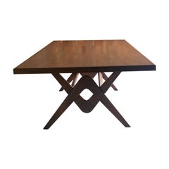 Pierre Jeanneret Dining Table & Twelve Chairs Teak Chandigarh, circa 1963-4
