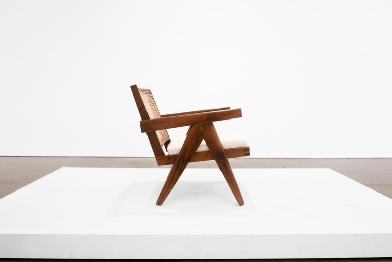 Model no. PJ-SI-29-A, designed for the administrative buildings, Chandigarh 1955-1956
Teak, Cane
Measures: 24.5 H x 20.5 W x 29.5 D inches

Pierre Jeanneret (22 March 1896-4 December 1967) was a Swiss architect and furniture designer, most