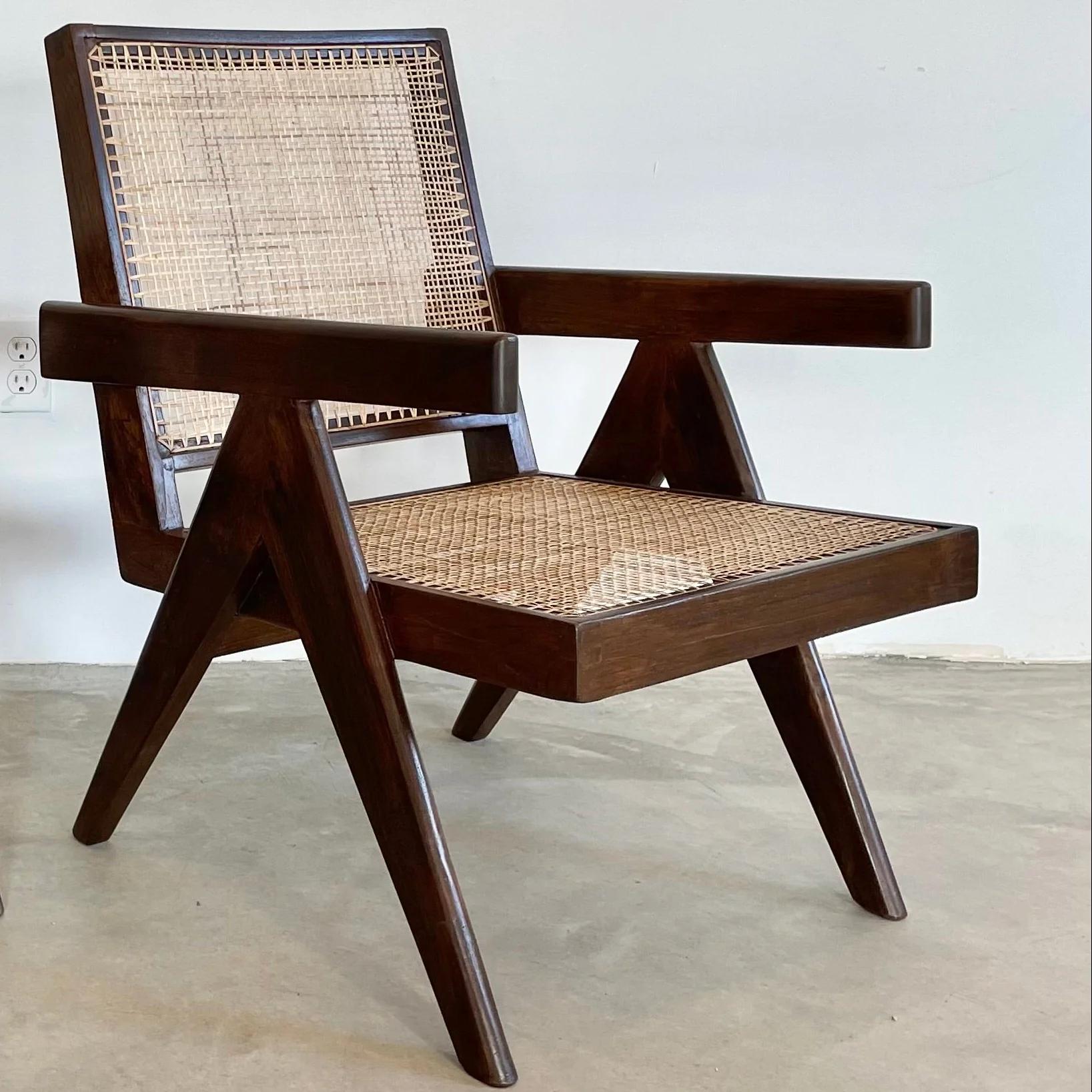 Sessel ohne Armlehne von Pierre Jeanneret, Chandigargh, 1950er-Jahre im Zustand „Gut“ im Angebot in Los Angeles, CA