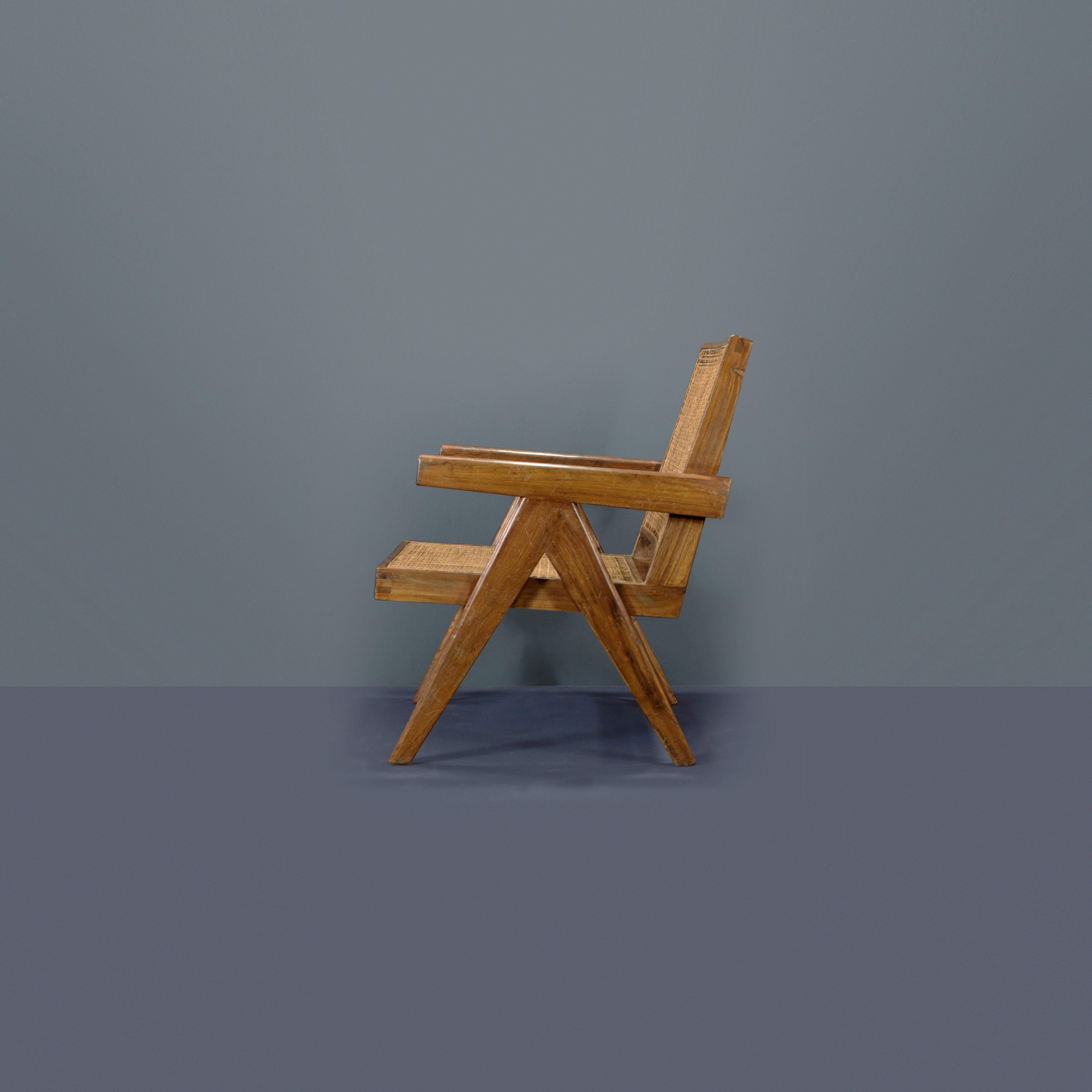 Pierre Jeanneret Easy Chair Authentischer Mid-Century Modern Sessel PJ-SI-29-A (Indisch) im Angebot