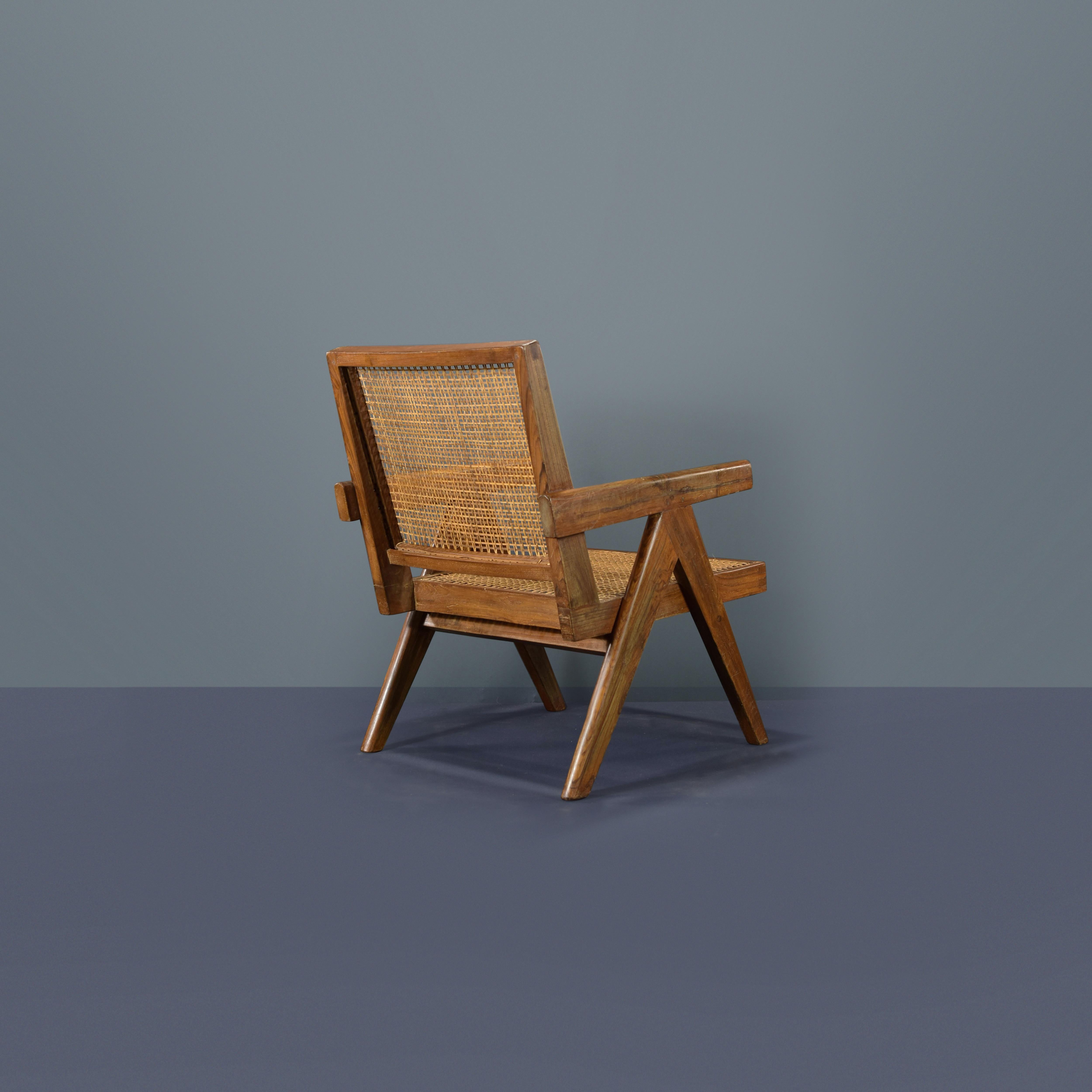Cane Pierre Jeanneret Easy Chair Authentic Mid-Century Modern PJ-SI-29-A For Sale