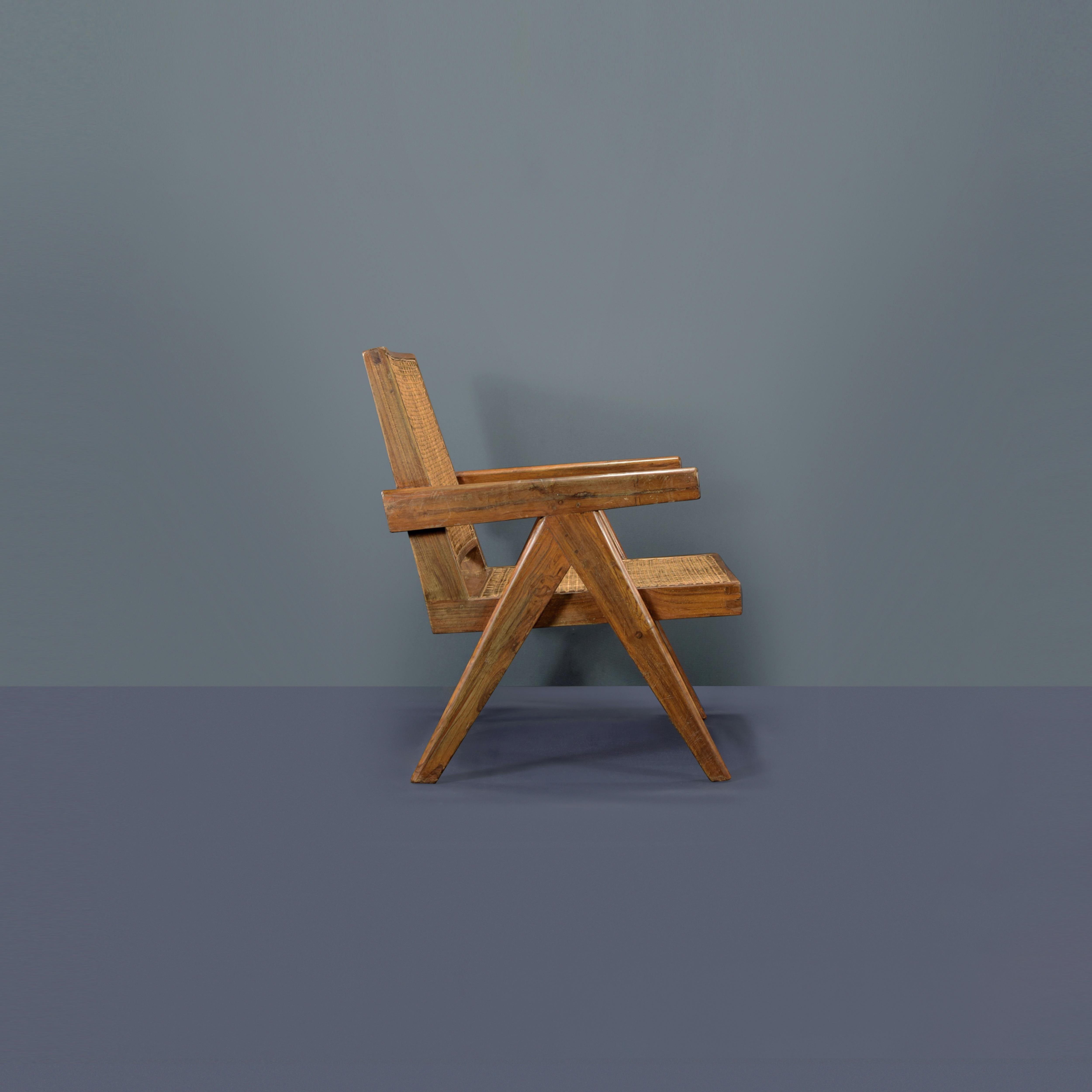 Pierre Jeanneret Easy Chair Authentischer Mid-Century Modern Sessel PJ-SI-29-A (Gehstock) im Angebot