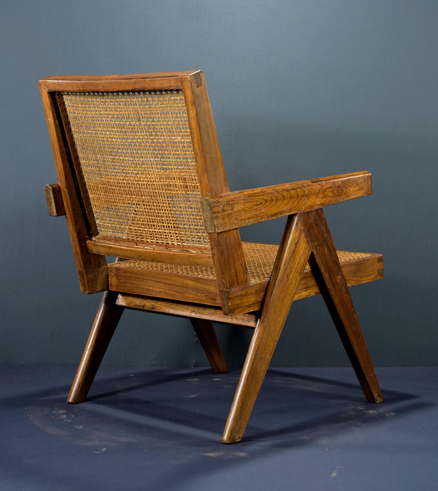Sillón Pierre Jeanneret Auténtico Moderno de Mediados de Siglo PJ-SI-29-A Caña en venta