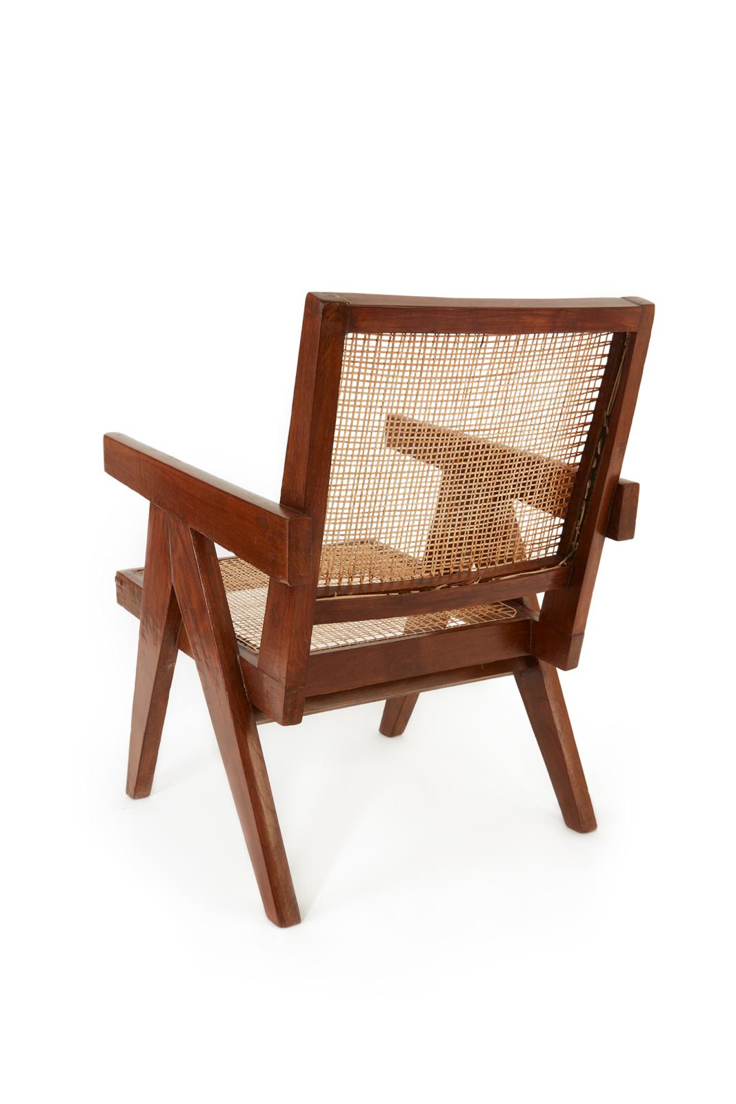 Indian Pierre Jeanneret Easy Chair For Sale