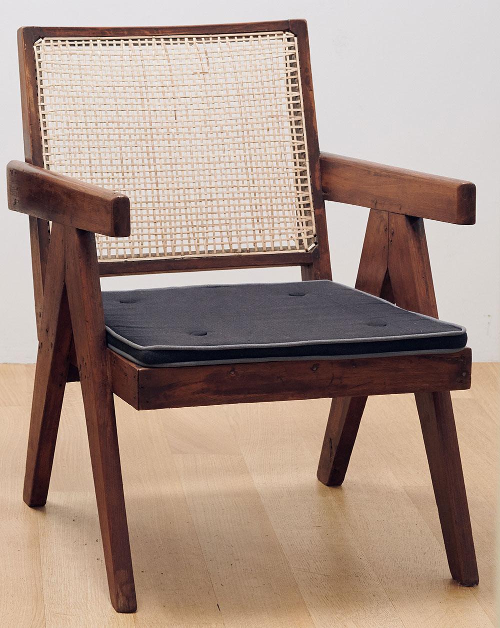 Indian Pierre Jeanneret Easy Chair For Sale