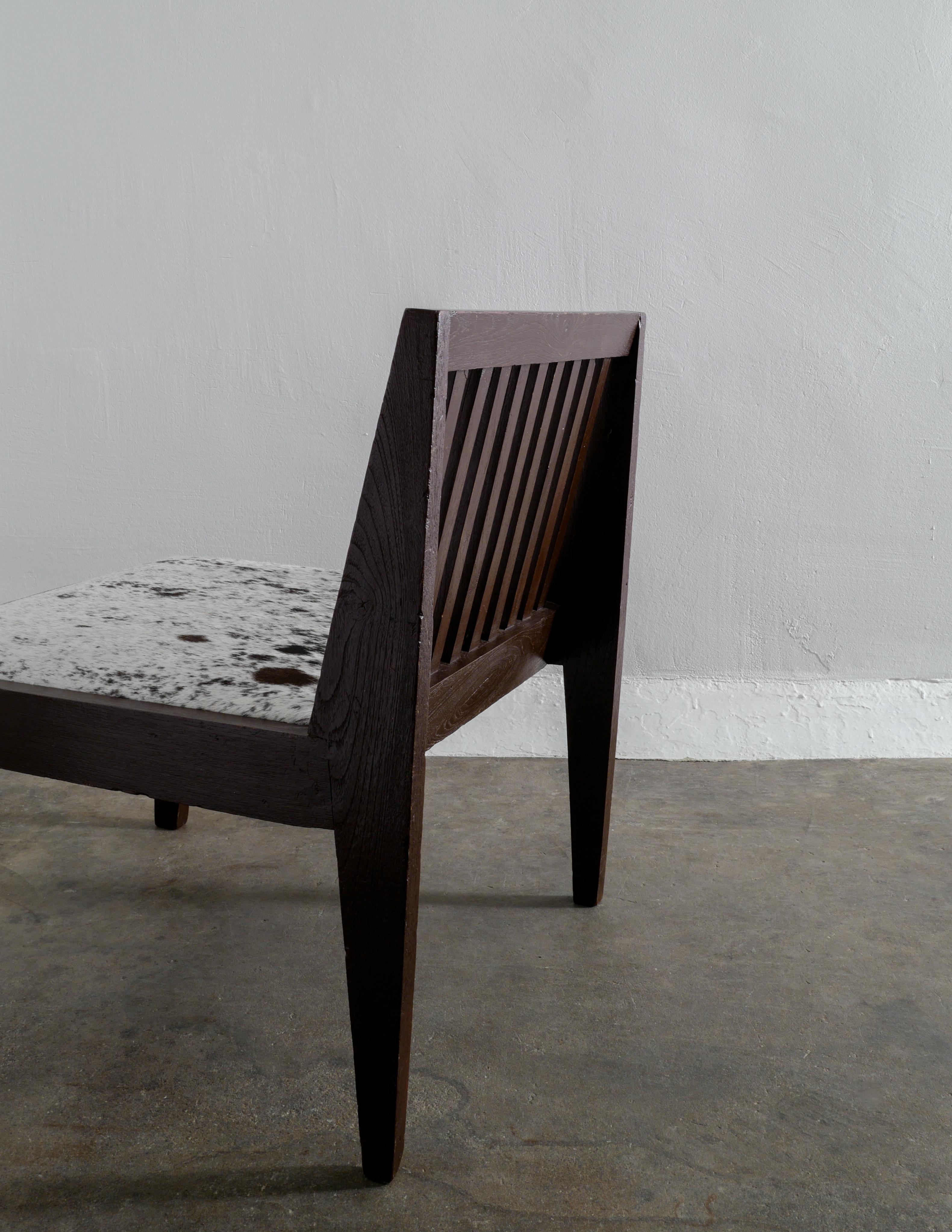 Pierre Jeanneret Easy Chair in Teak and Cow Skin for Chandigarh, 1950s 2