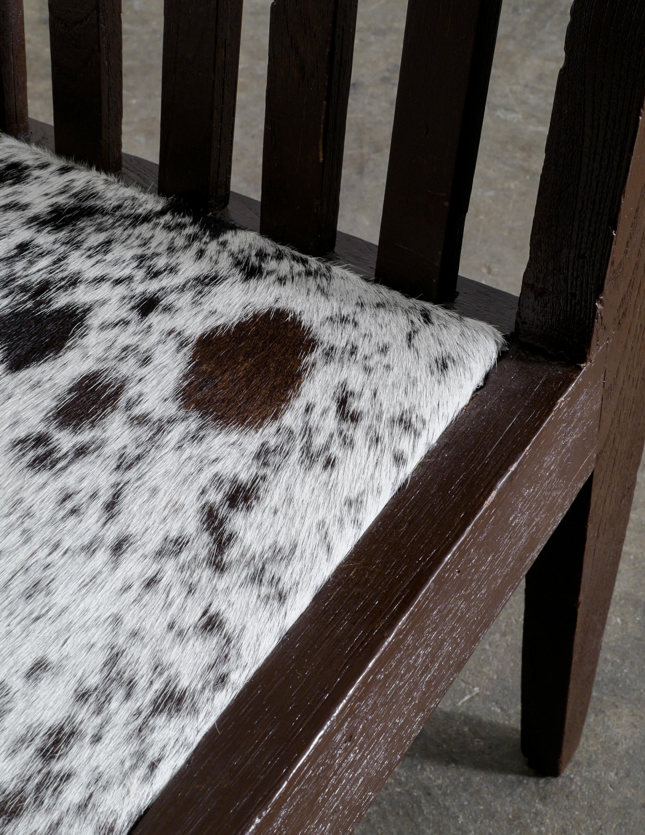 Indian Pierre Jeanneret Easy Chair in Teak and Cow Skin for Chandigarh, 1950s